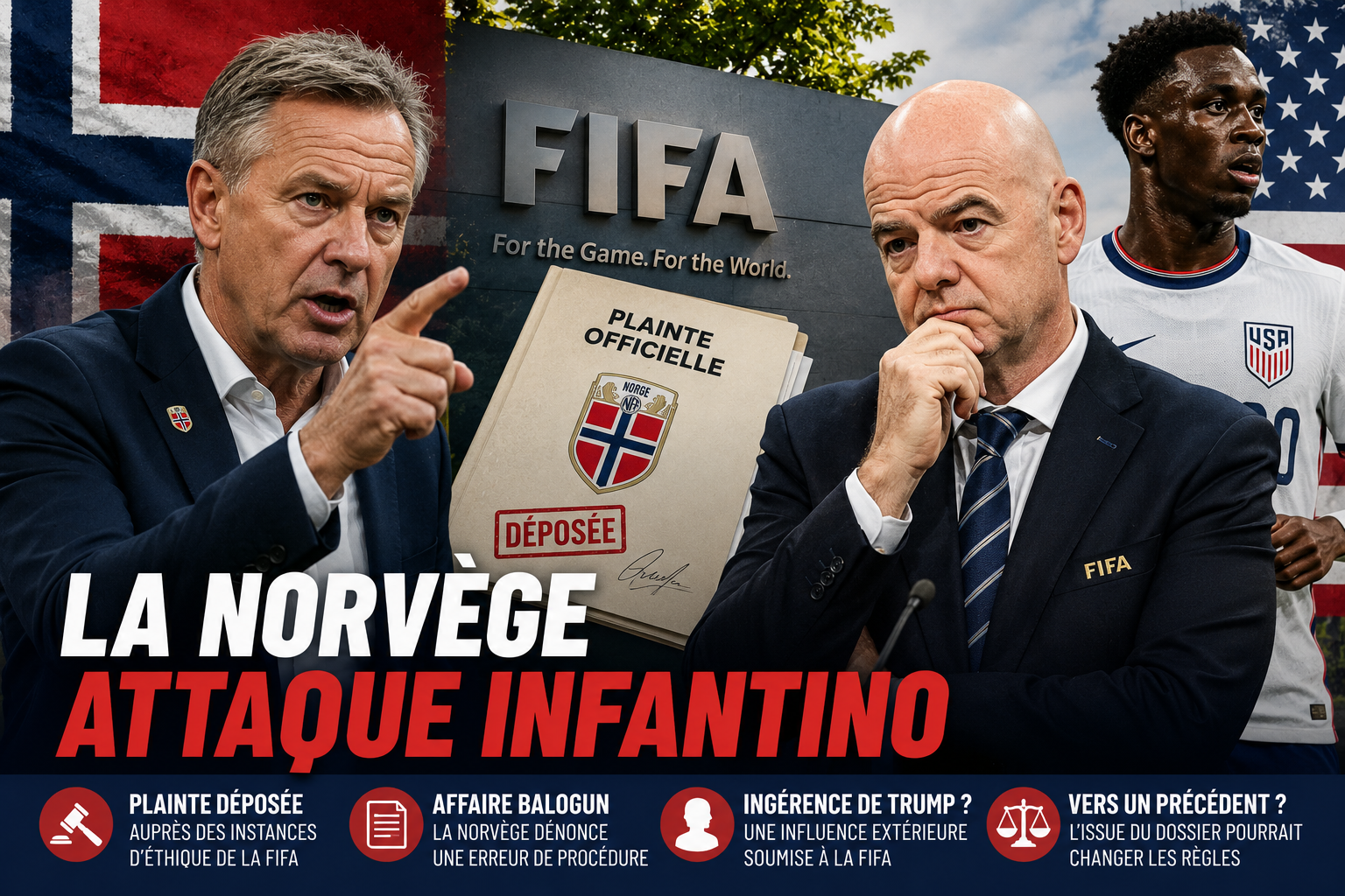 Gianni Infantino visé par une plainte éthique de la Norvège dans l'affaire Balogun