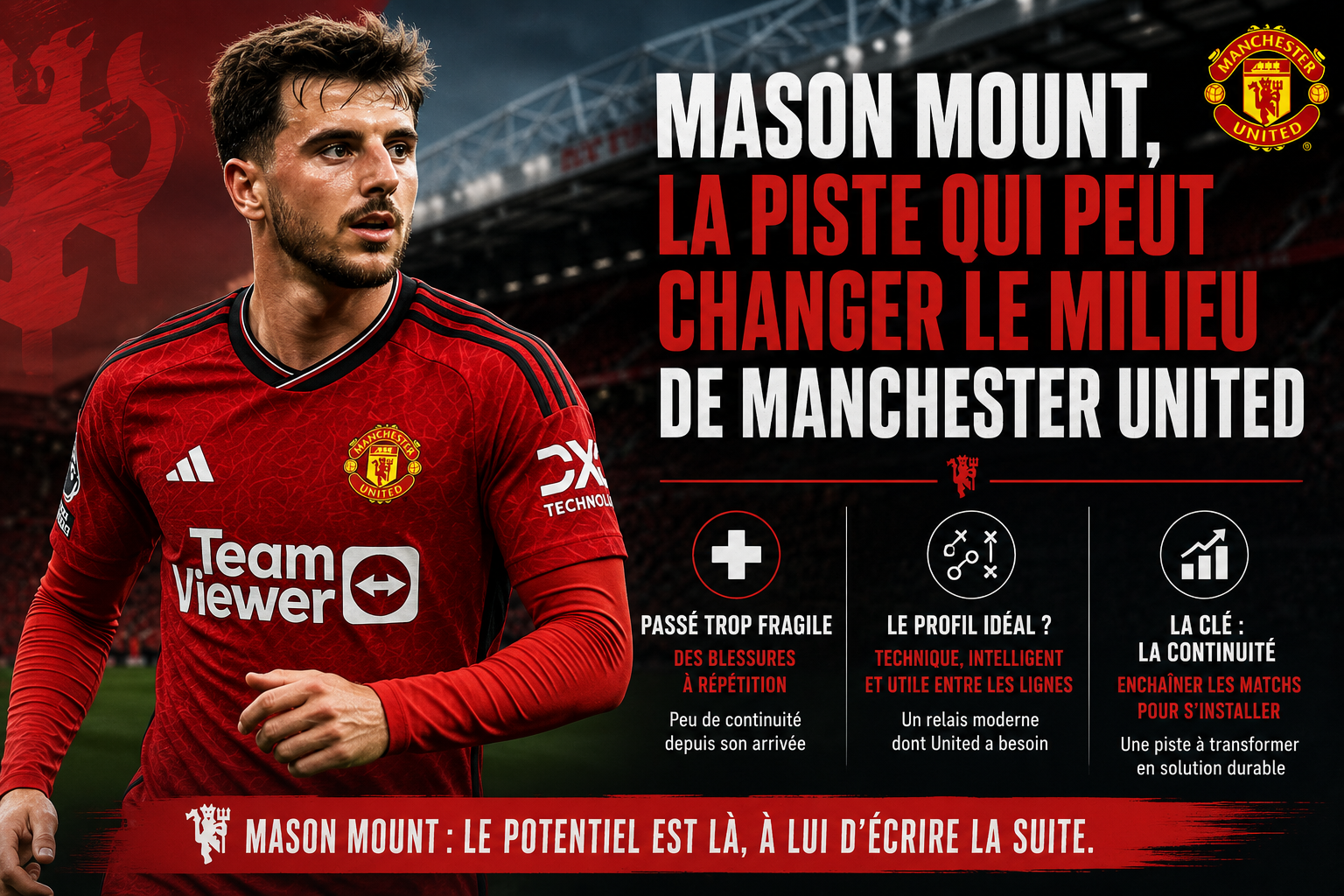 Manchester United Football Club voit Mason Mount relancer sa solution au milieu