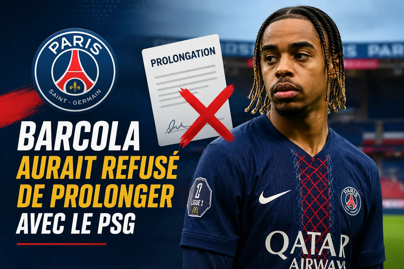 Barcola aurait refusé de prolonger avec le PSG