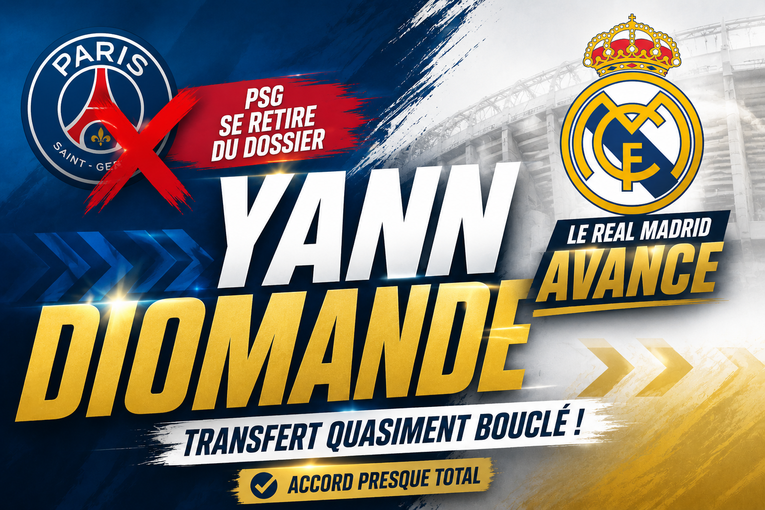 Le PSG se retire de la course à Diomandé, le Real Madrid remporte le dossier