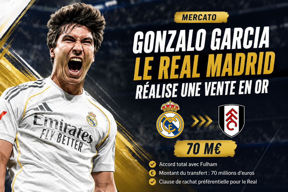Mercato : le Real Madrid réalise une vente en or avec Gonzalo Garcia