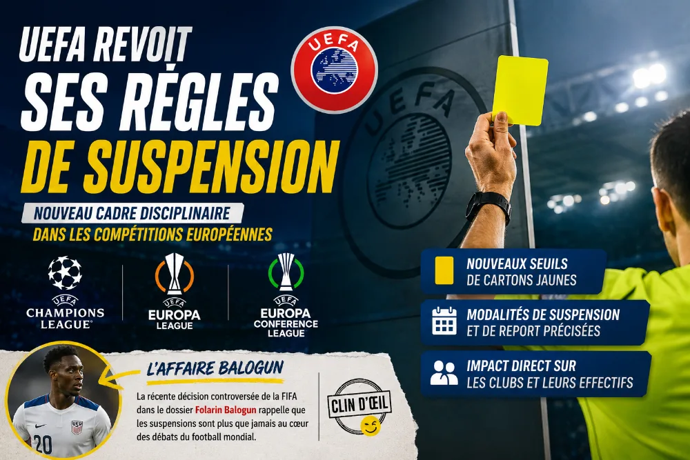 L'UEFA revoit ses règles de suspension : ce qui change pour les compétitions européennes