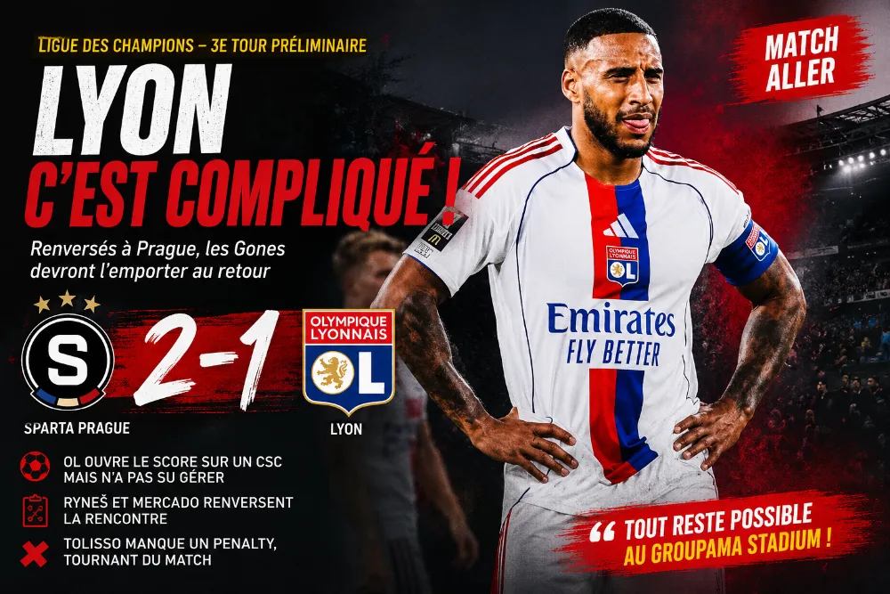 L'OL s'incline à Prague et doit tout renverser au retour