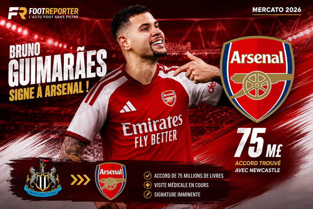Mercato Arsenal : Bruno Guimarães, recrue phare des Gunners cet été