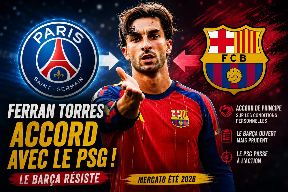 Mercato PSG : Ferran Torres et Malo Gusto dans le viseur parisien