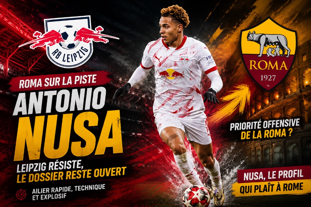 Antonio Nusa : la Roma y croit, Leipzig résiste