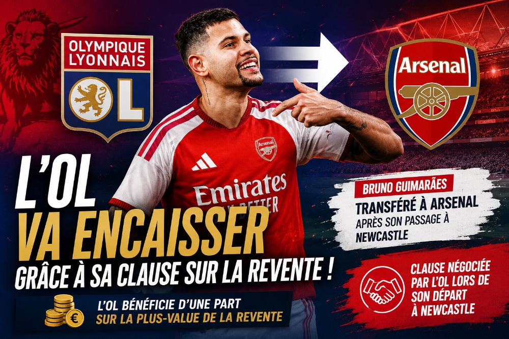 L'OL encaisse une part de revente sur le transfert de Guimarães vers Arsenal
