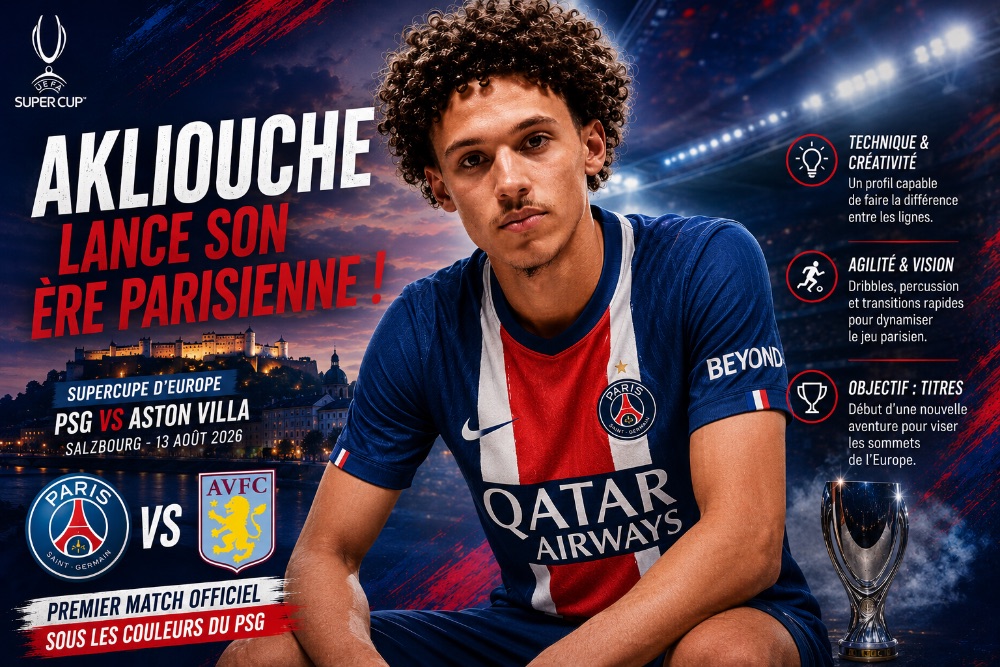 Akliouche lance son aventure parisienne face à Aston Villa