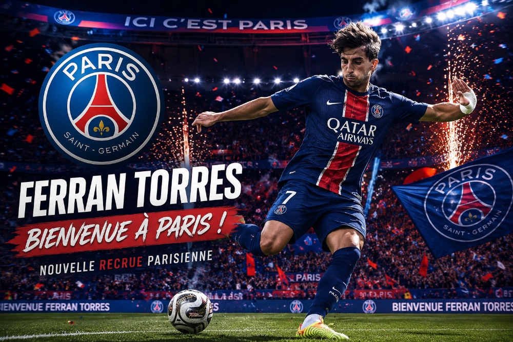 Le Paris Saint-Germain Football Club s'offre Ferran Torres en provenance de Barcelone