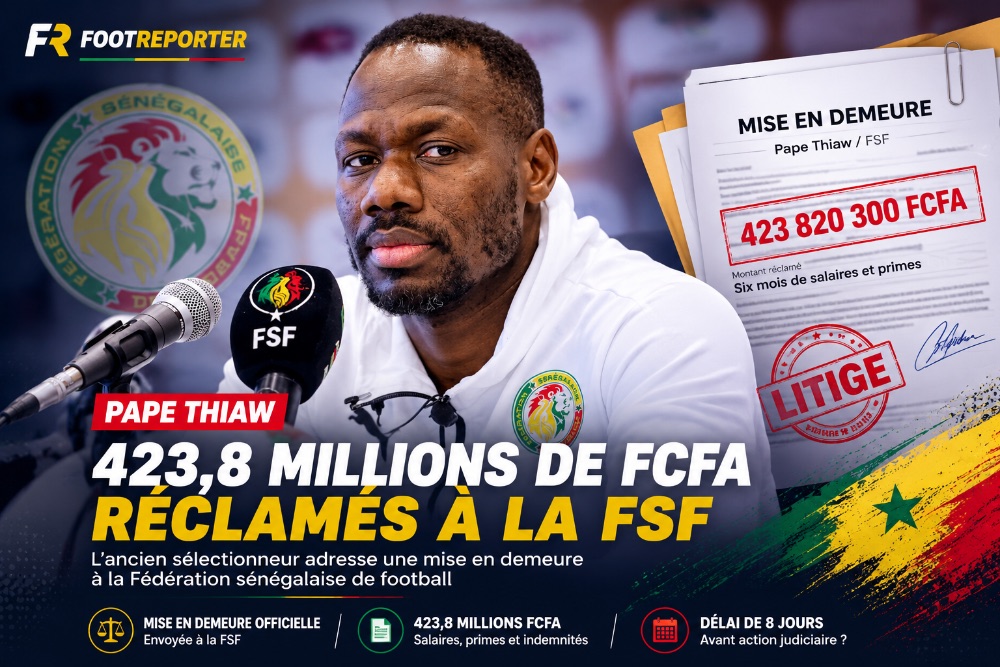 Pape Thiaw réclame 423,8 millions de FCFA à la FSF
