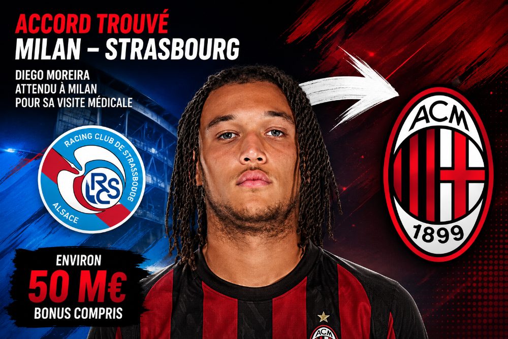 Diego Moreira en négociation avancée avec l'AC Milan, un possible record pour Strasbourg