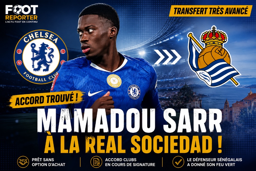 Mamadou Sarr en route pour un prêt à la Real Sociedad