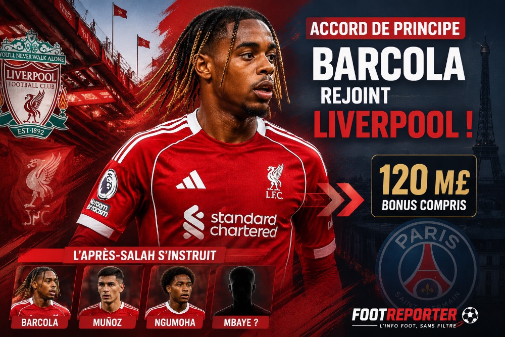 Mercato : Liverpool frappe un grand coup avec un accord de principe pour Bradley Barcola (120 M£)