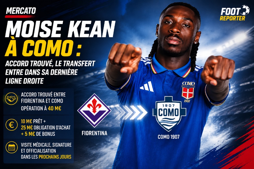 Moise Kean pousse pour Como : l’accord est trouvé, le transfert entre dans sa dernière ligne droite