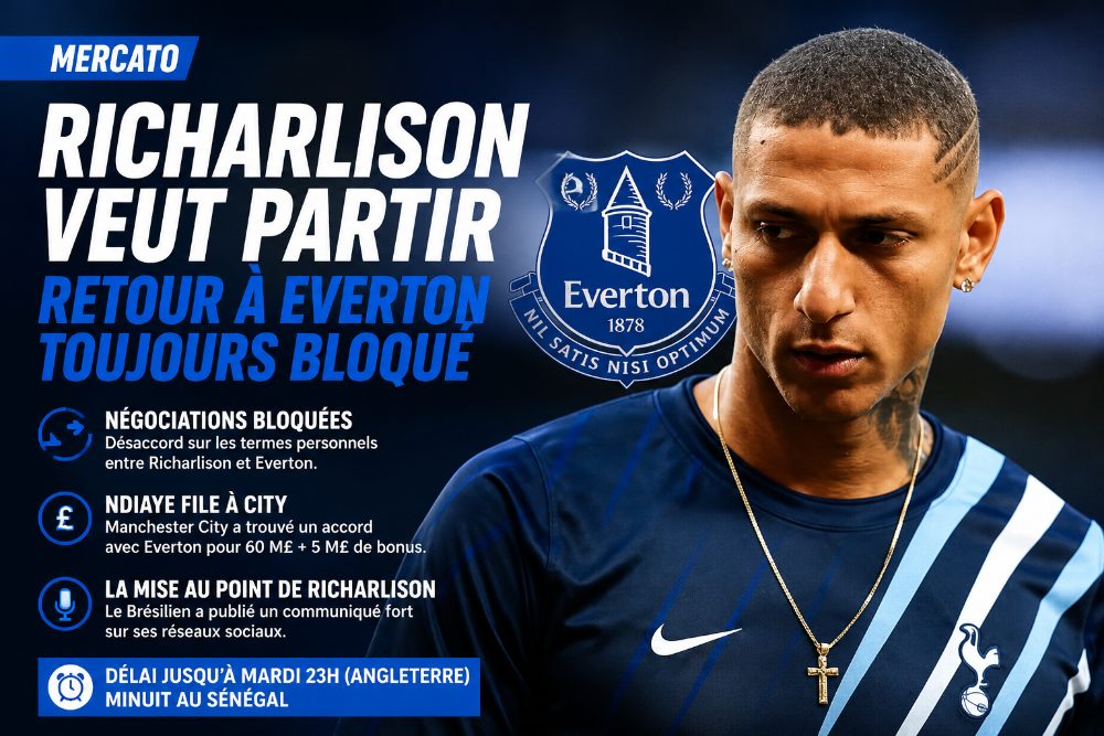 Mercato : le message cinglant de Richarlison sur son dossier Everton, "plus personne ne décidera de mon avenir à ma place"