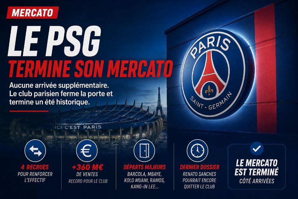 Mercato : le PSG ferme la porte aux arrivées et termine un été historique