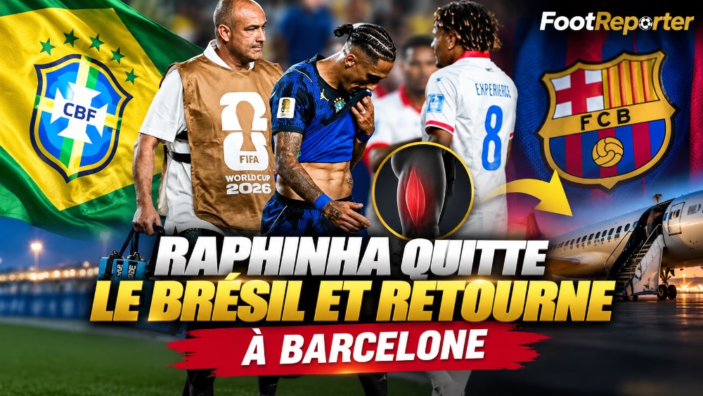 Raphinha quitte le Brésil et rentre à Barcelone, blessé à la cuisse