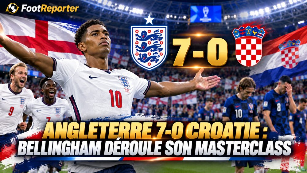 Croatie 0-7 Angleterre : Bellingham et Kane font la loi
