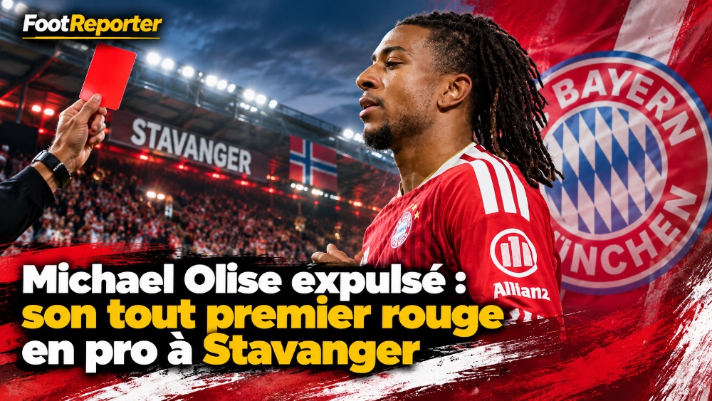 Michael Olise expulsé : son tout premier rouge en pro à Stavanger