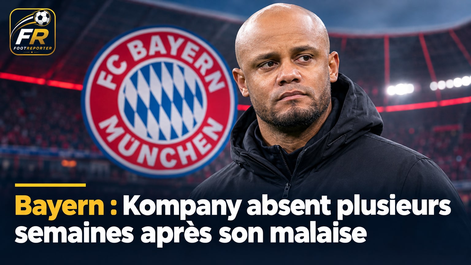 Bayern : Kompany absent plusieurs semaines après son malaise