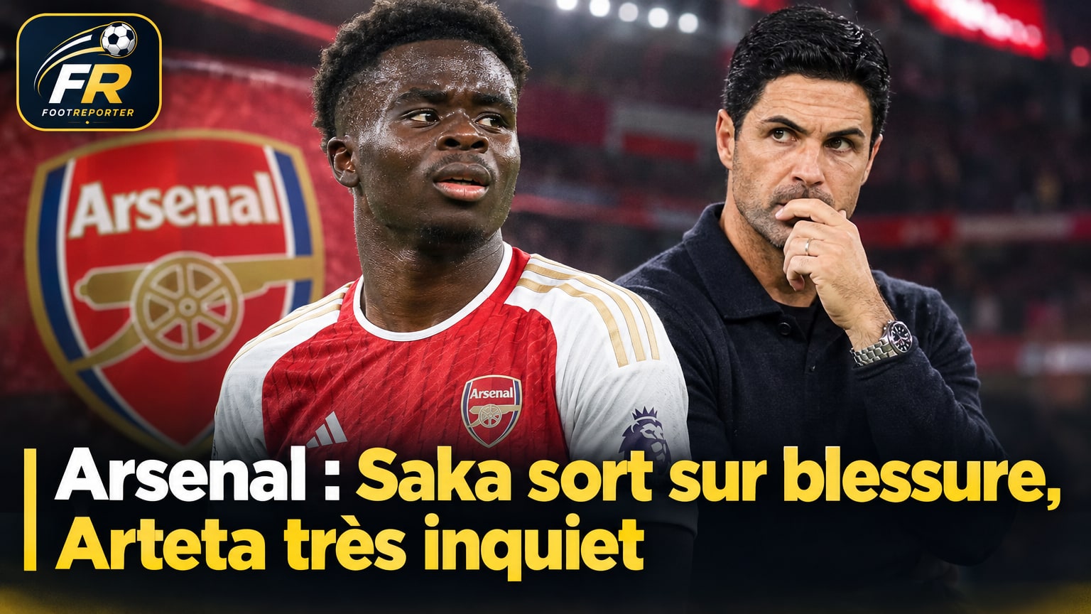Arsenal : Saka sort sur blessure, Arteta très inquiet