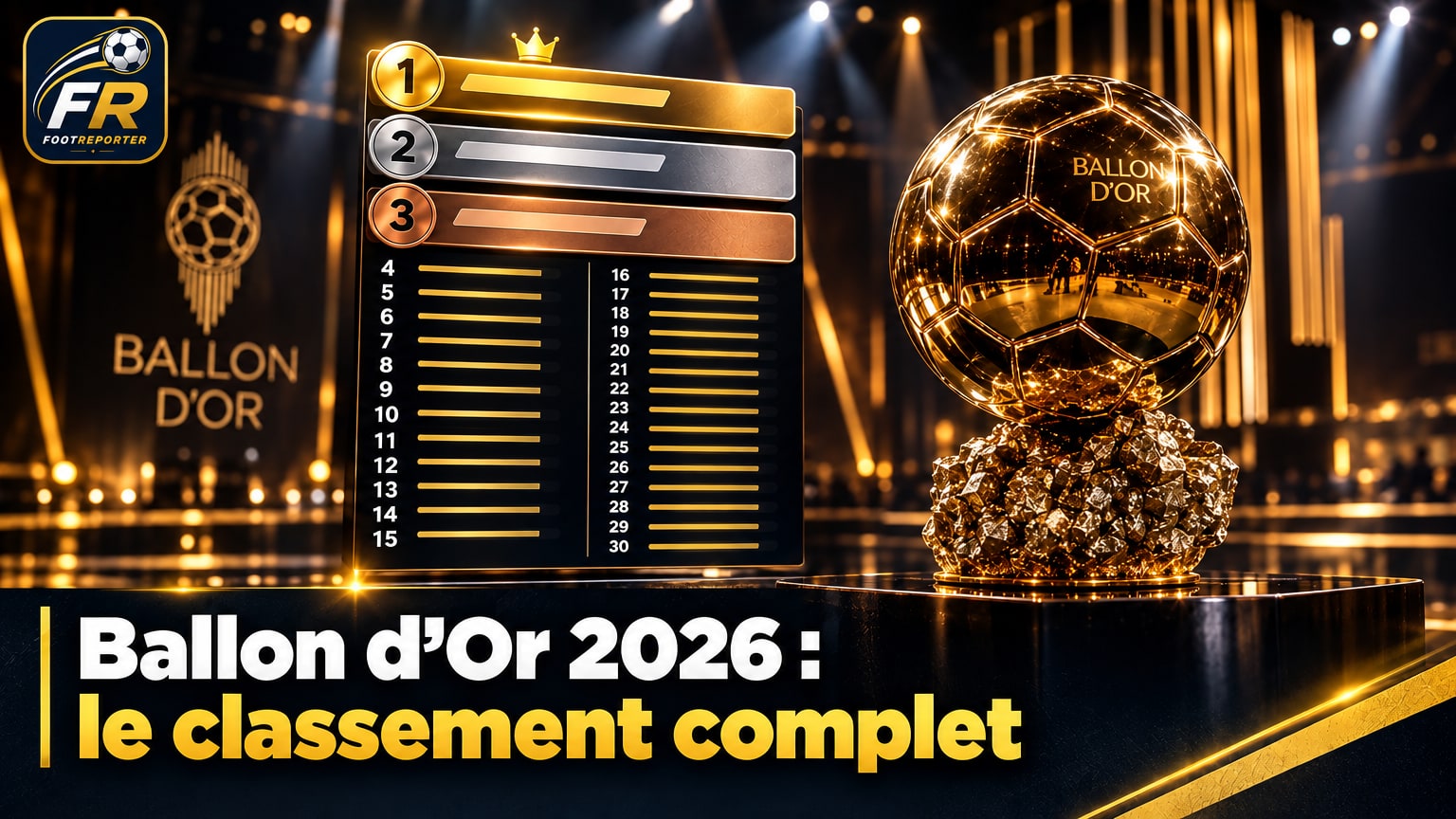 Ballon d'Or 2026 : le classement complet, de Kane à Mané