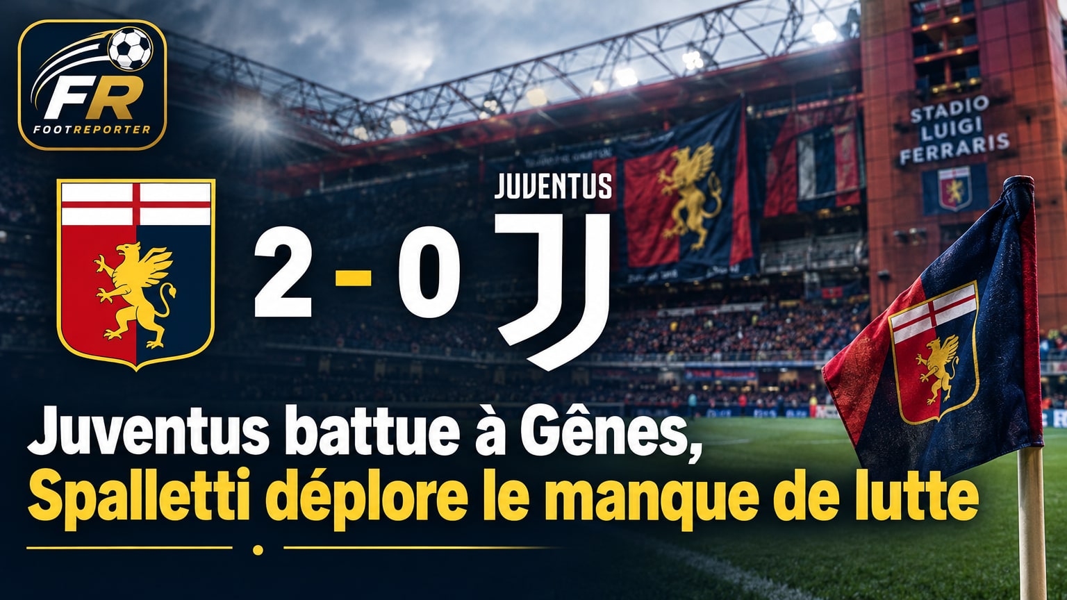 Juventus battue à Gênes, Spalletti déplore le manque de lutte