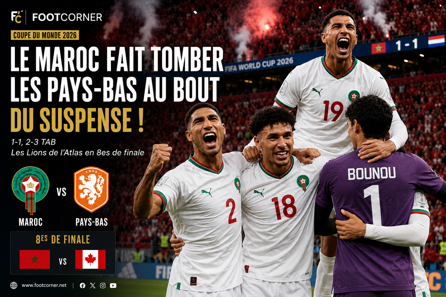  Le Maroc fait tomber les Pays-Bas au bout de la nuit 